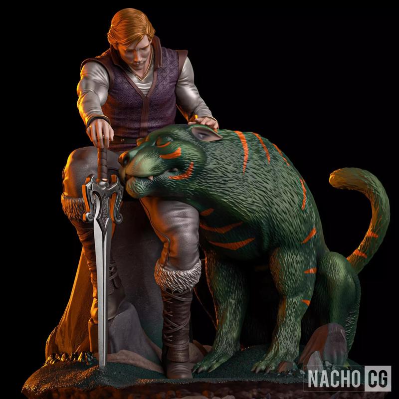 Fan Art - Adam and Cringer from MOTU - Diorama