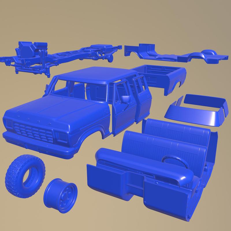 FORD F-250 CREWCAB 1978 PRINTABLE CAR IN SEPARATE PARTS