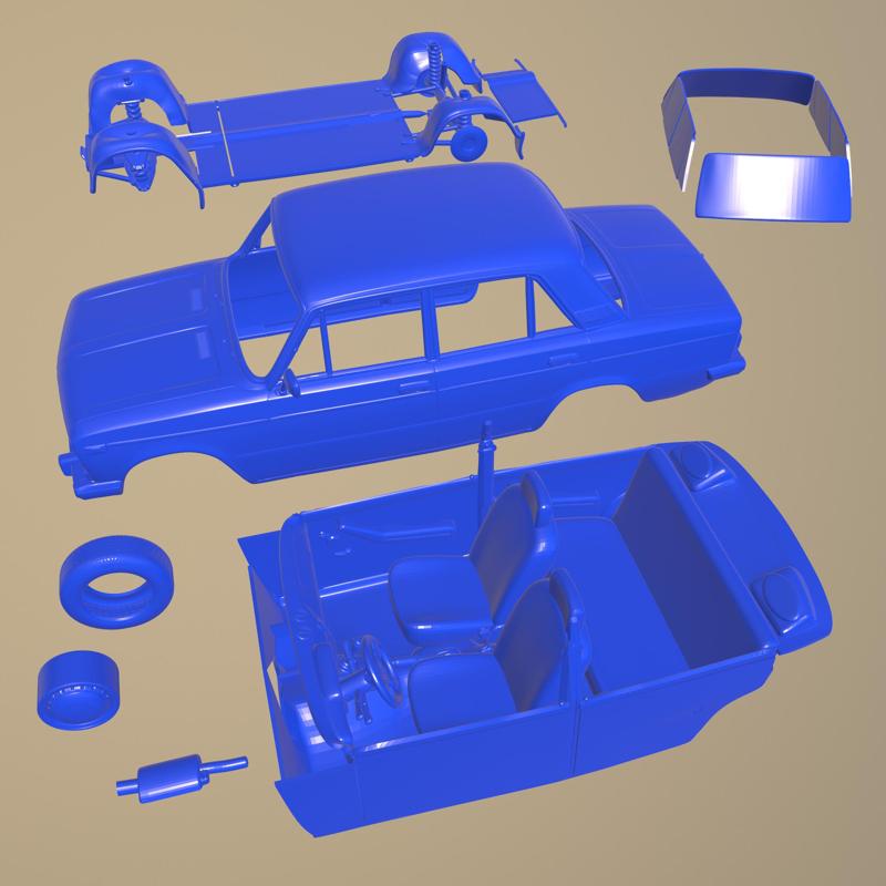 VAZ LADA 2106 1976 PRINTABLE CAR IN SEPARATE PARTS