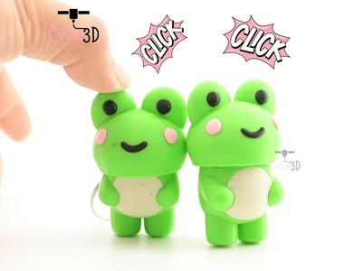 Cutie3D Happy Frog For Animal Lovers Keycap Fidget Clicker Keychain - Cute Backpack Keychain