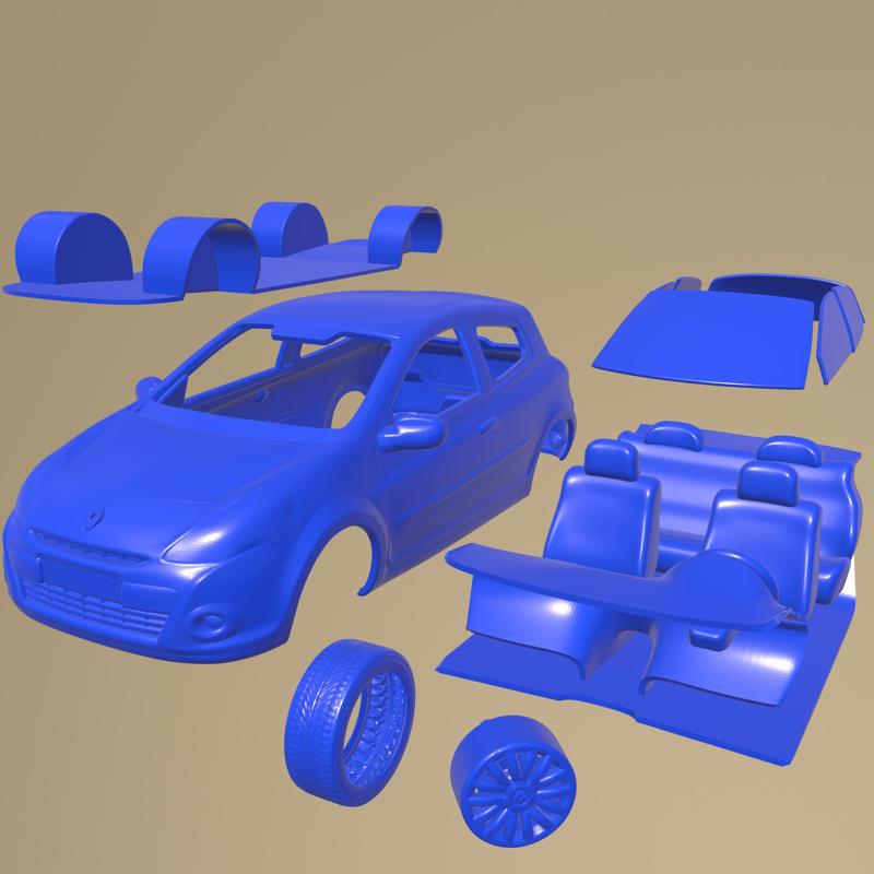 Renault Clio 3-door 2010 PRINTABLE CAR IN SEPARATE PARTS