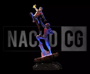 Fan Art Spiderverse - Miles Morales vs Spiderman 2099 - statue