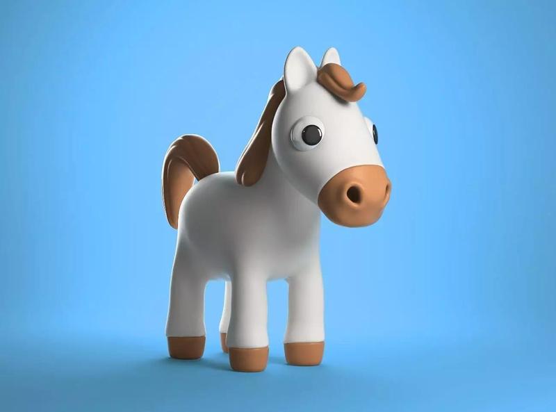 funny little horse baby toy keychain easy print model my design