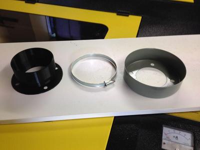 Lasercutter Fume Control printed adapter flange