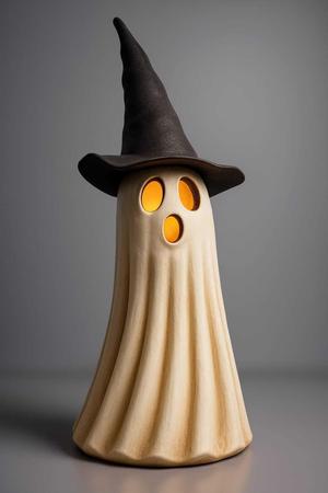 Halloween Ghost with Witch Hat – 3D Printable Spooky Decoration