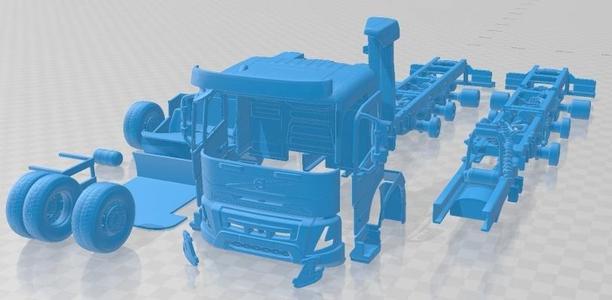 Volvo FMX Day Cab Chassis Truck 4 axle 2020 Printable