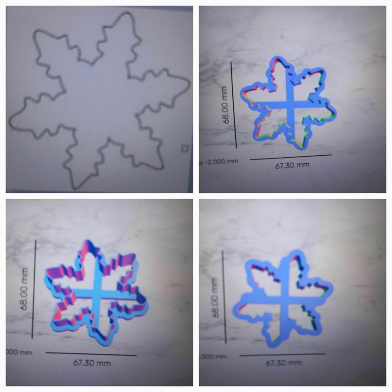 Christmas snowflake outline cookie/clay cutter