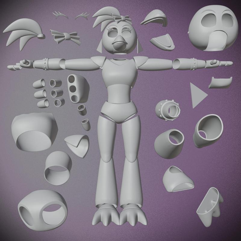 FIVE NIGHT AT FREDDY'S GLAMROCK CHICA COSPLAY FILES FOR COSPLAY