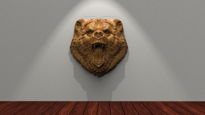 Bear 3D STL Model for CNC Router, Artcam, Vetric, Engraver, Relief, Carving, Cut 3D, Stl File For Cnc Router, Wall Decor