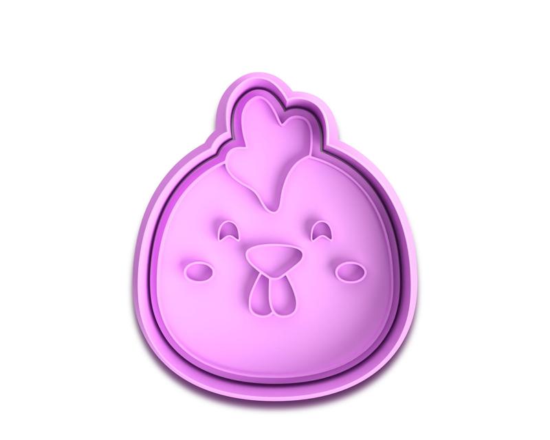 Chicken Cookie Cutter and Fondant Stamp