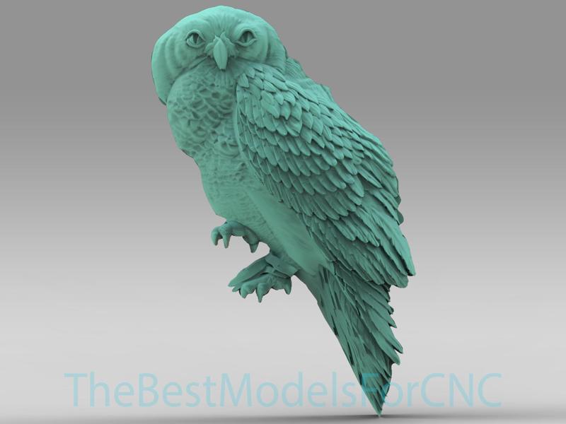 3D Model STL File for CNC Router Laser & 3D Printer Owl Sitting
