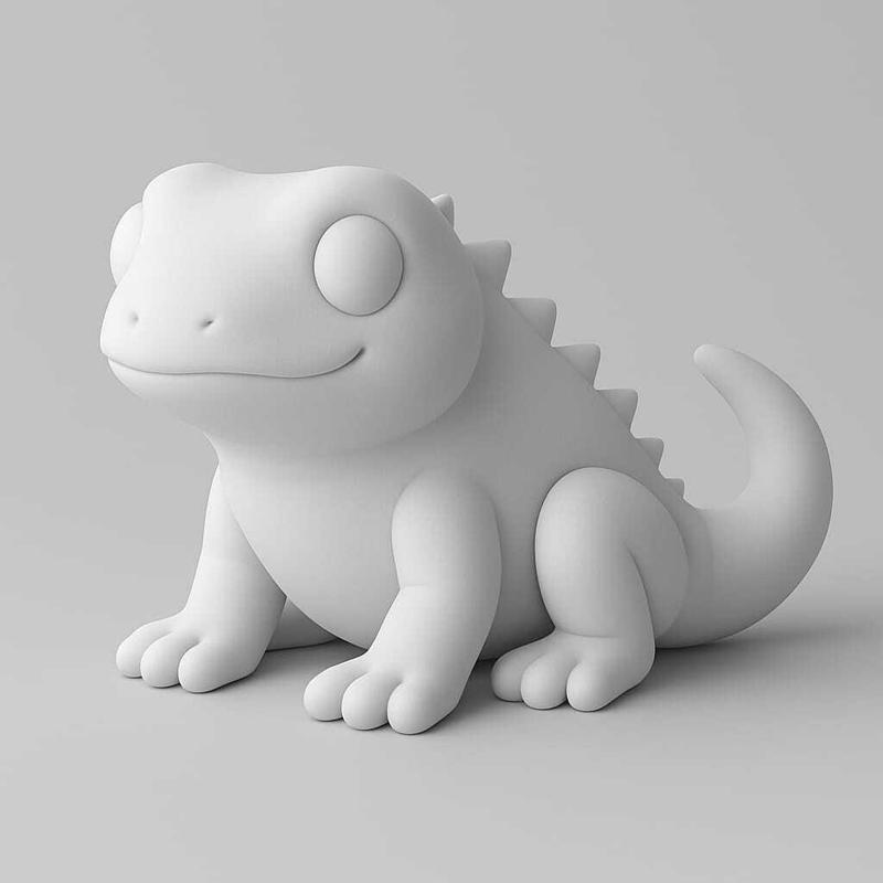 Cute Lizard Figurine – 3D Printable Cartoon Reptile Model