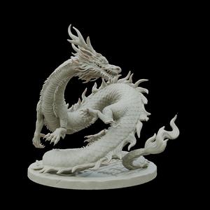 Asian Dragon Statue – 3D Printable High Detail Oriental Mythical Creature Sculpture STL Model