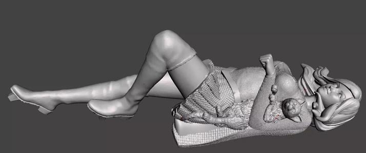 super girl wit cat 3d model for 3d printing