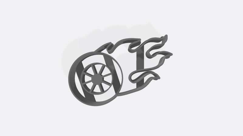 Wheel with fire - hotwheels