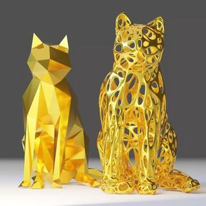 Stylized cat for 3D printing polygonal and mesh