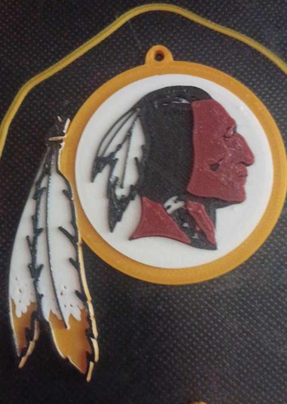 Washington Redskins Football Team Keychain - Color Layered