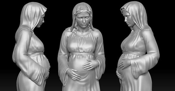 Statue of Virgin Mary pregnant with Jesus
