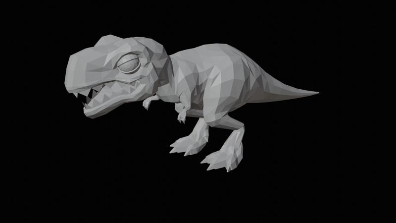 Low Poly T-Rex Dinosaur 3D Model – Stylized Printable Jurassic Figure