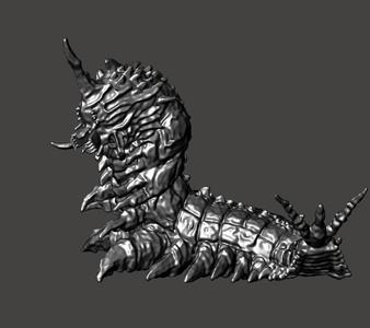 BATTRA LARVA - KAIJU GODZILLA VS MOTHRA HI-POLY STL for 3D printing