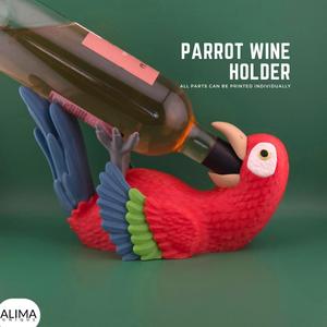 Parrot Wine Holder / Print in individual Parts / Home Decoration