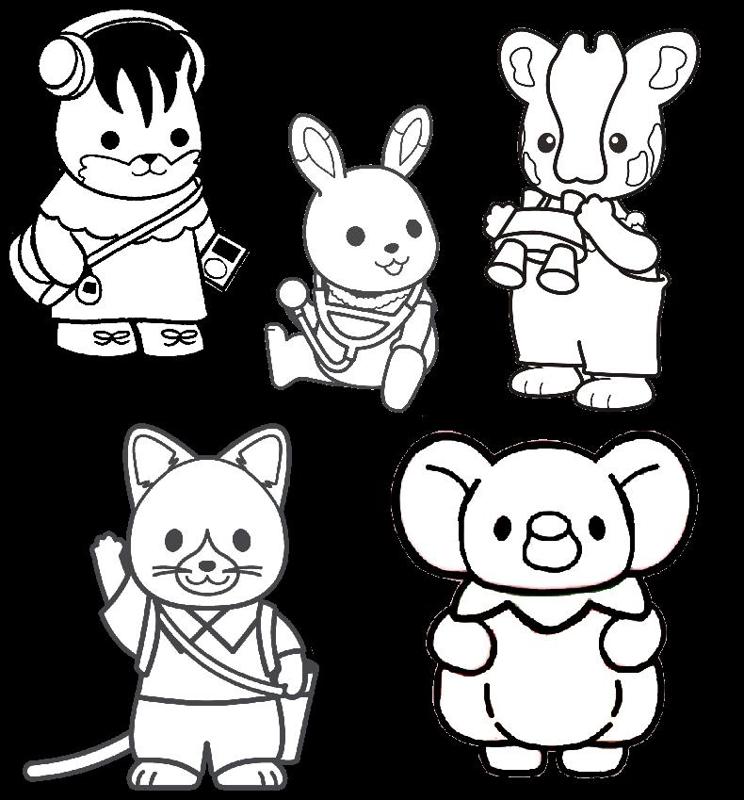 PACK 5 COOKIE CUTTERS SYLVANIAN FAMILIES