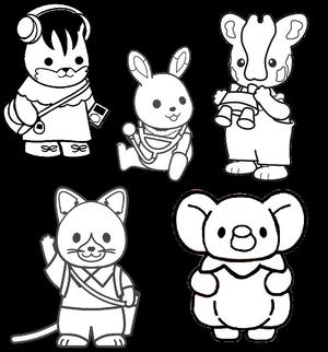 PACK 5 COOKIE CUTTERS SYLVANIAN FAMILIES