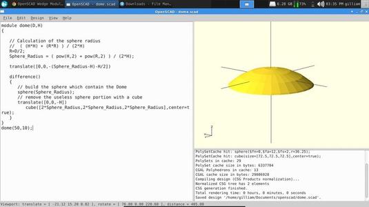 openscad dome module