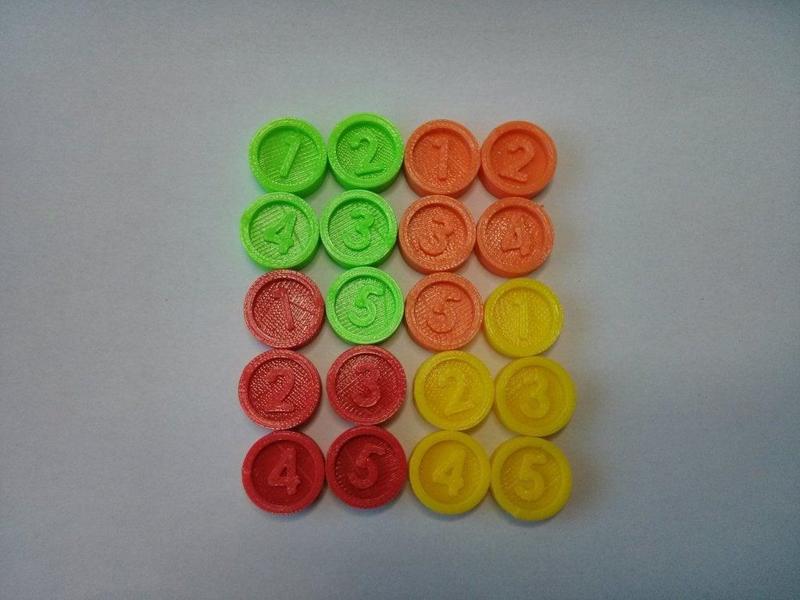 Jeton pour jeu 10 de chute / Tokens for Downfall game