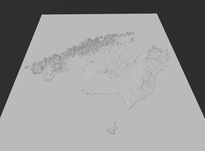 MAPA RELIEVE MALLORCA CABRERA  RELIEF MAP