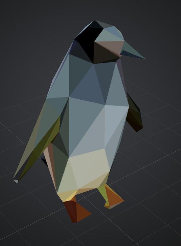 A low poly penguin model