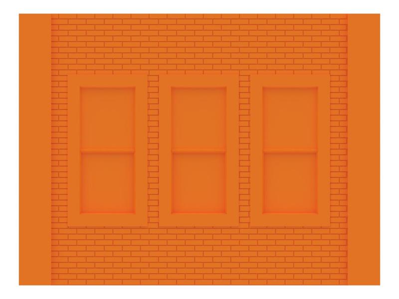 Scale Modular Building Masonry over hung 1 over 1 Windows