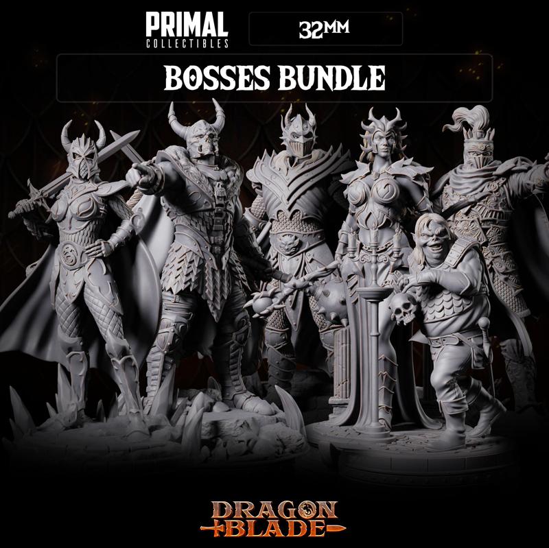 6 miniatures - 32mm - Classic RPG bosses bundle - DRAGONBLADE