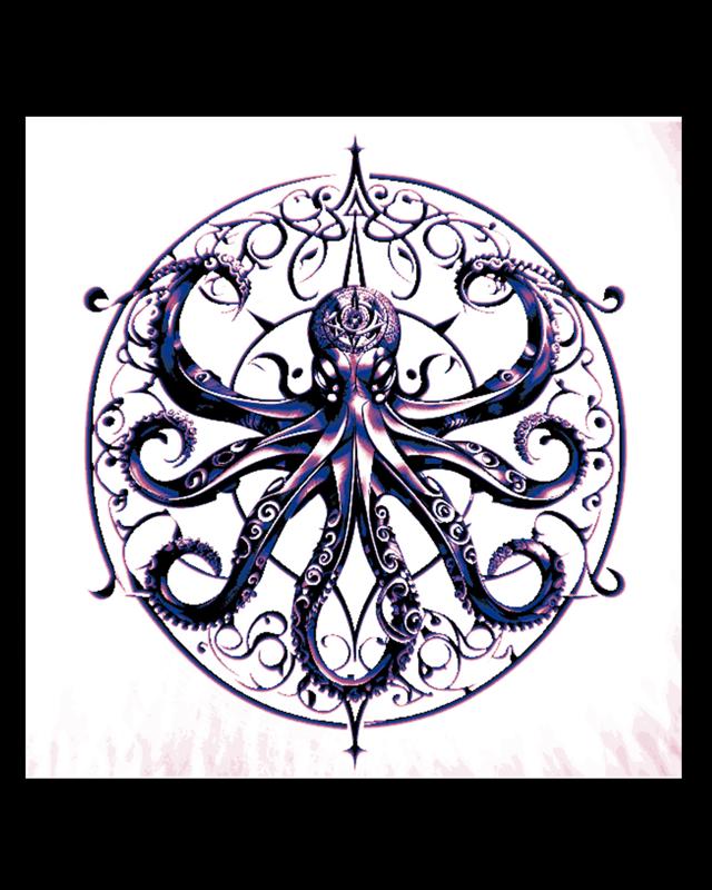 Tattoo art - Intricately designed Octopus with cosmic Control - Wall Art