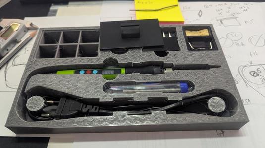 Box for soldering iron ans its accessories