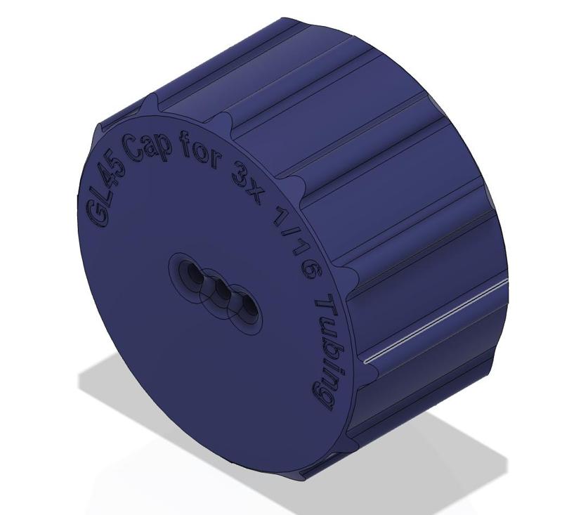 GL45 Screw Cap for 3x 1/16" Tubing