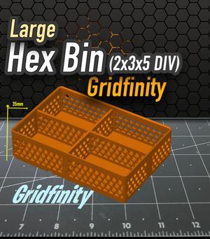 Hex Bin Gridfinity 2x3x5 Divided x2