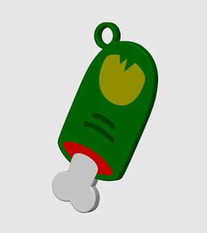 Zombie finger keychain version 2 - Print in place