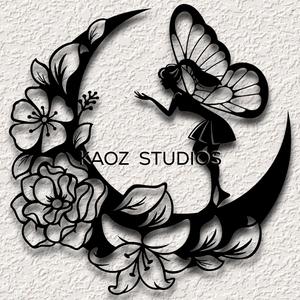 fairy wall art moon wall decor fantasy decoration fairie
