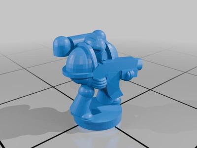 Low-poly Warhammer Tactical marine model
