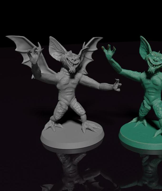Gremlin (bonus winged version added) Fan Art Miniature for TTRPG