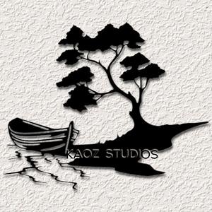 boat wall art pond wall decor country mountain lake decoration