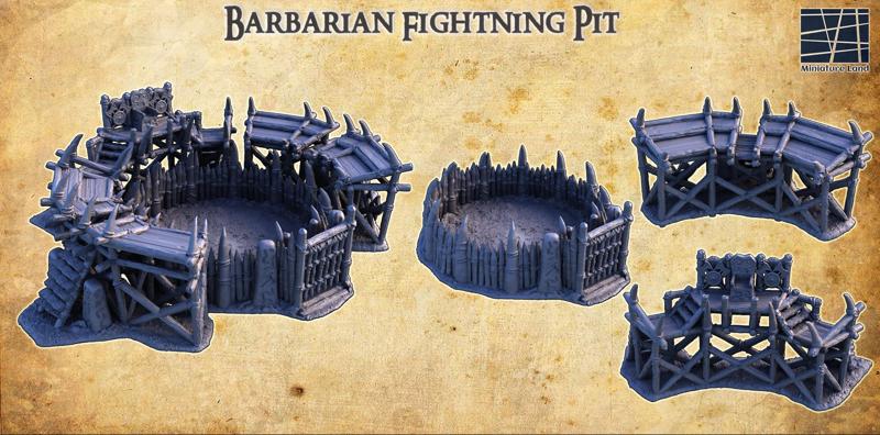 Barbarian Fightning Pit - Tabletop Terrain - 28 MM