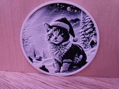 Coaster - Cat Snow Christmas