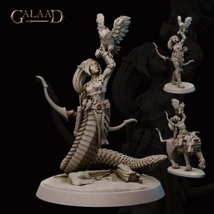 Archer Amazon Naga - Human version  and Mounted included