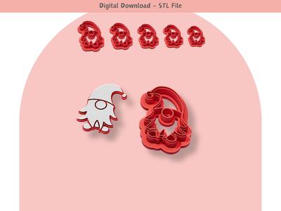 Christmas Gnome Clay Cutter for Polymer Clay | Digital STL File | Clay Tools | 5 Sizes