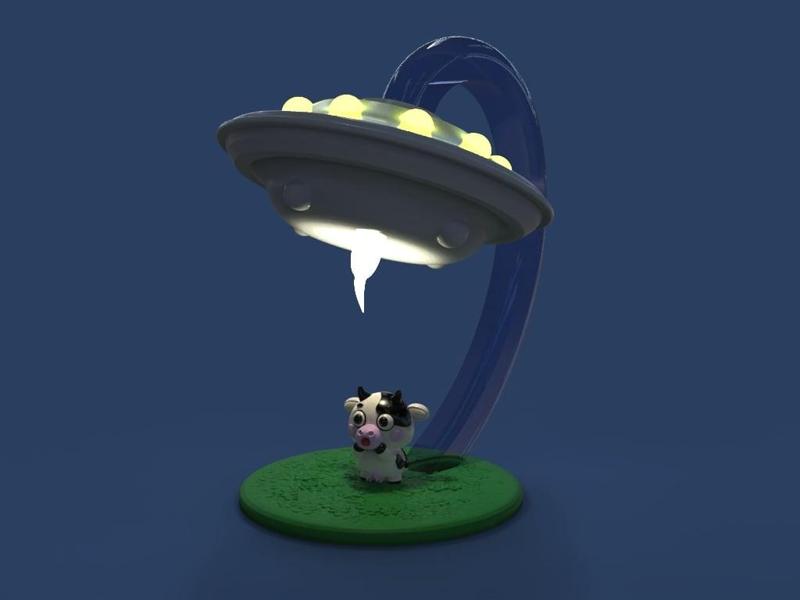 UFO and cow
