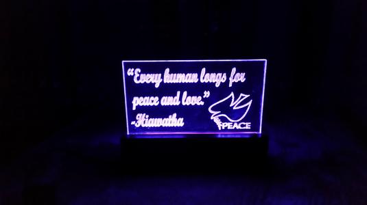 Laser Etched LED Quote with 3D Printed Base