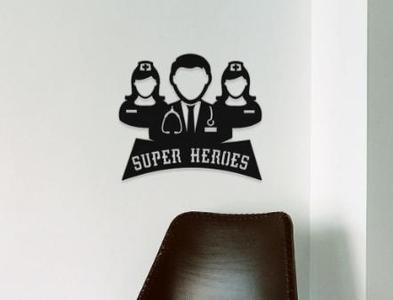 2D wall art decor doctor super heroes