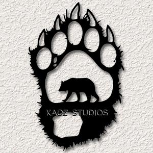 bear paw scene wall art mountain cabin wall decor woodland decoration